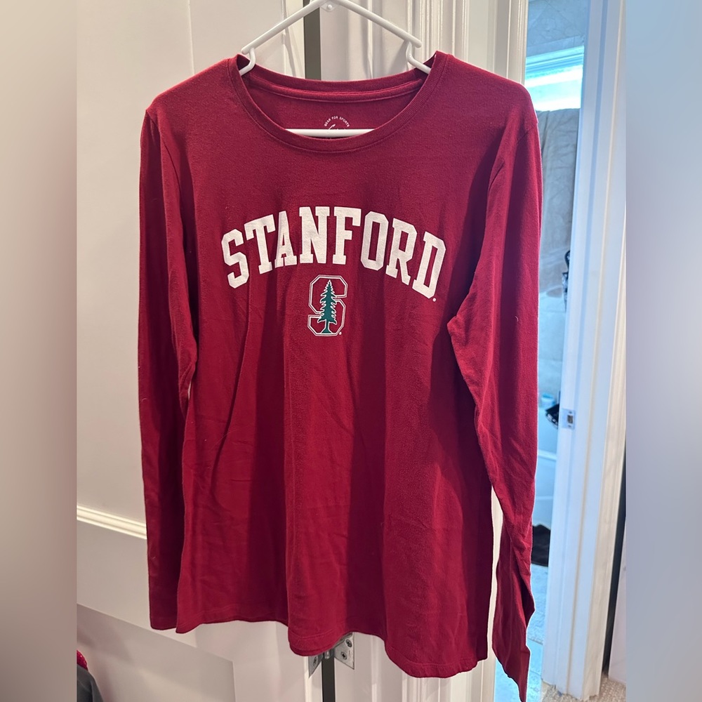 Red Stanford long sleeve shirt